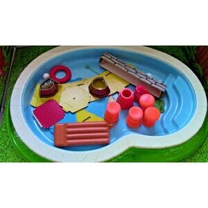 VINTAGE POOL & CABANA SET BY EMPIRE TOYS 1976 BARBIE, incomplete, w box